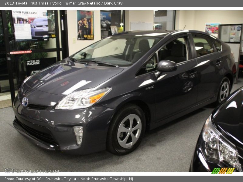 Winter Gray Metallic / Dark Gray 2013 Toyota Prius Three Hybrid