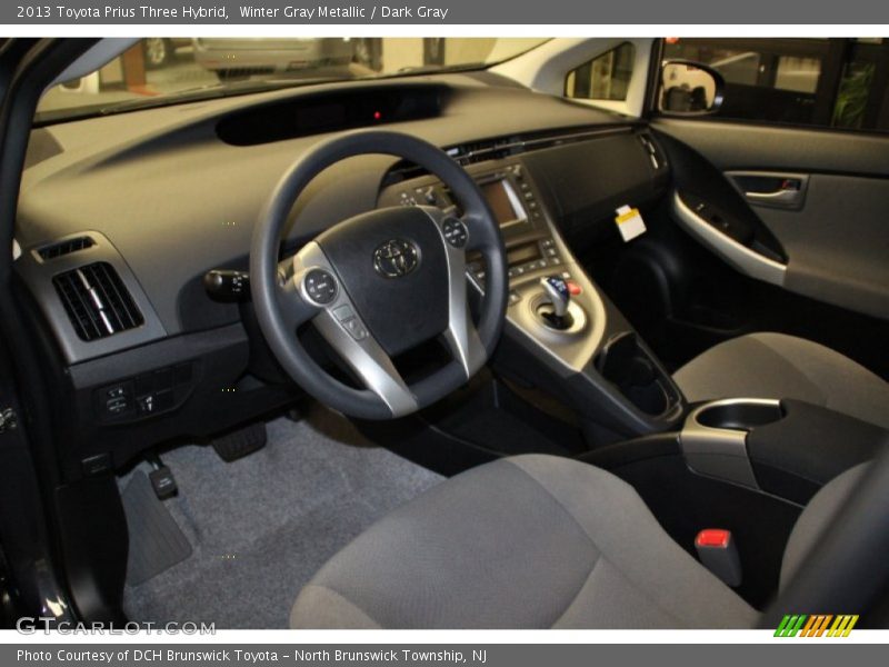Winter Gray Metallic / Dark Gray 2013 Toyota Prius Three Hybrid
