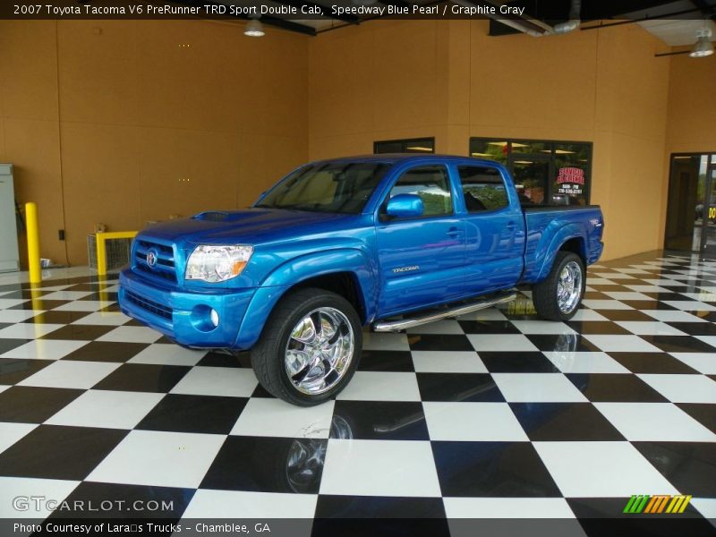 Speedway Blue Pearl / Graphite Gray 2007 Toyota Tacoma V6 PreRunner TRD Sport Double Cab