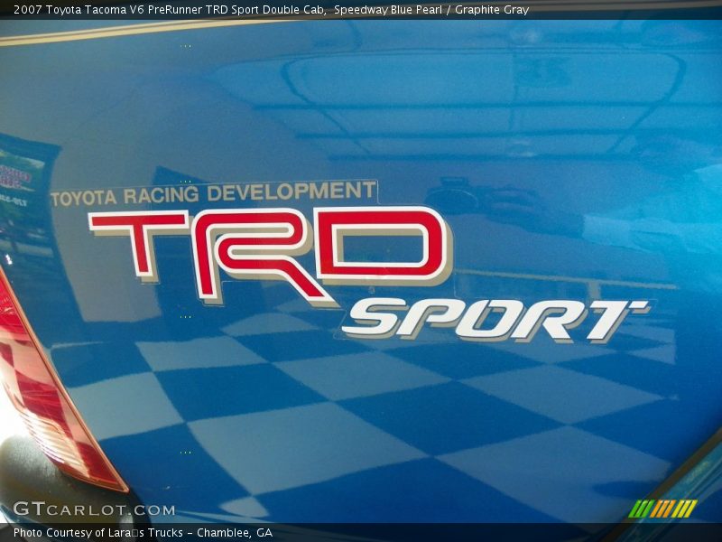 Speedway Blue Pearl / Graphite Gray 2007 Toyota Tacoma V6 PreRunner TRD Sport Double Cab