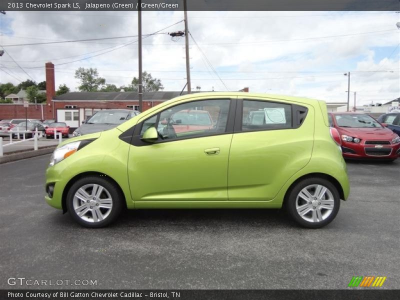 Jalapeno (Green) / Green/Green 2013 Chevrolet Spark LS