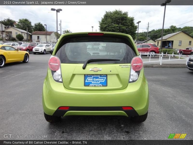 Jalapeno (Green) / Green/Green 2013 Chevrolet Spark LS