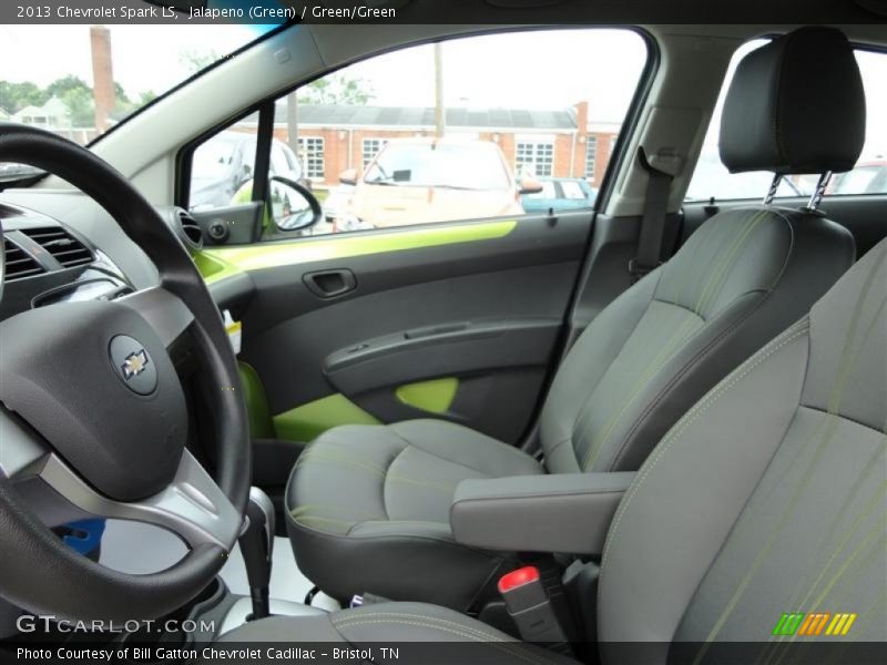Jalapeno (Green) / Green/Green 2013 Chevrolet Spark LS