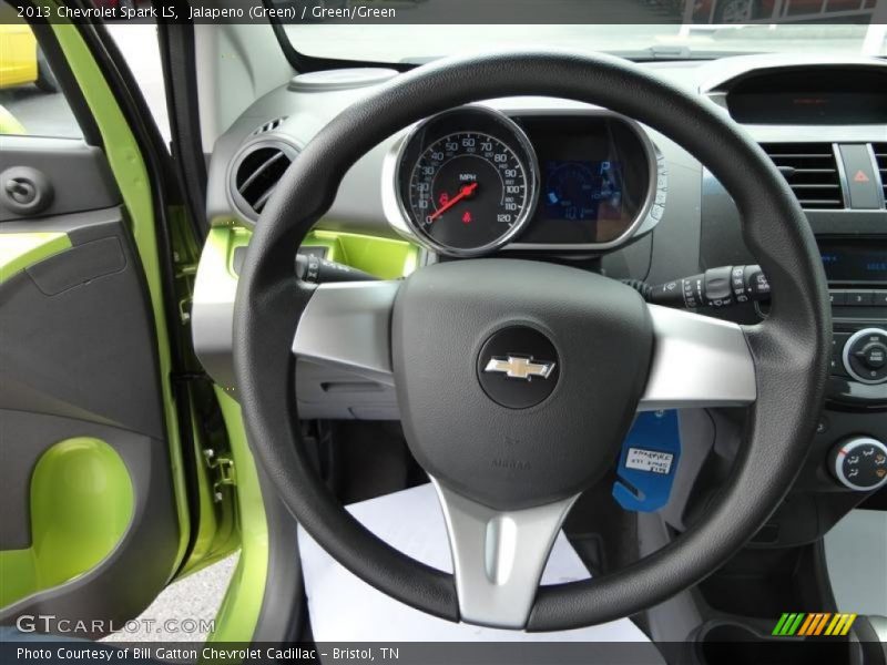 Jalapeno (Green) / Green/Green 2013 Chevrolet Spark LS