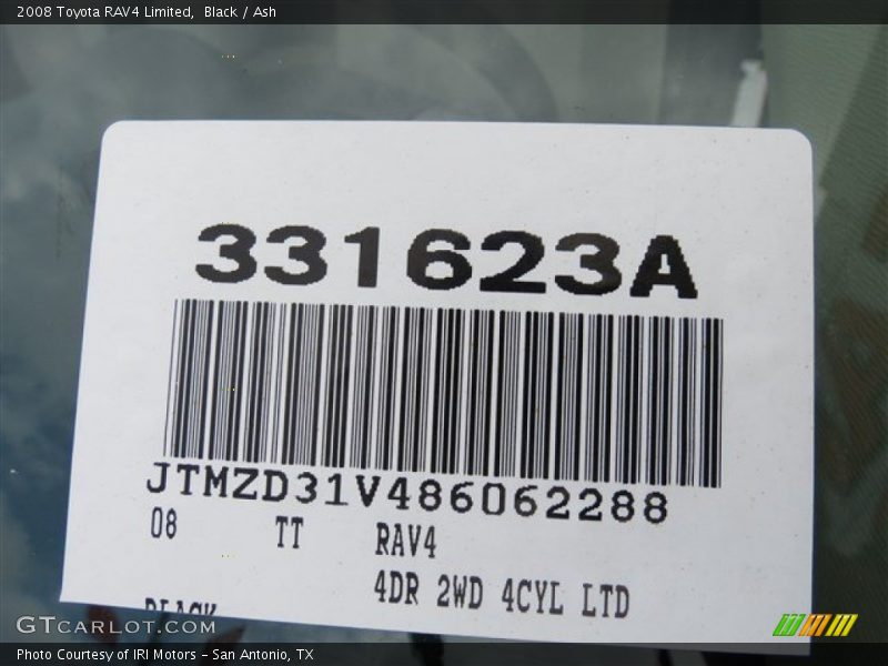 Black / Ash 2008 Toyota RAV4 Limited