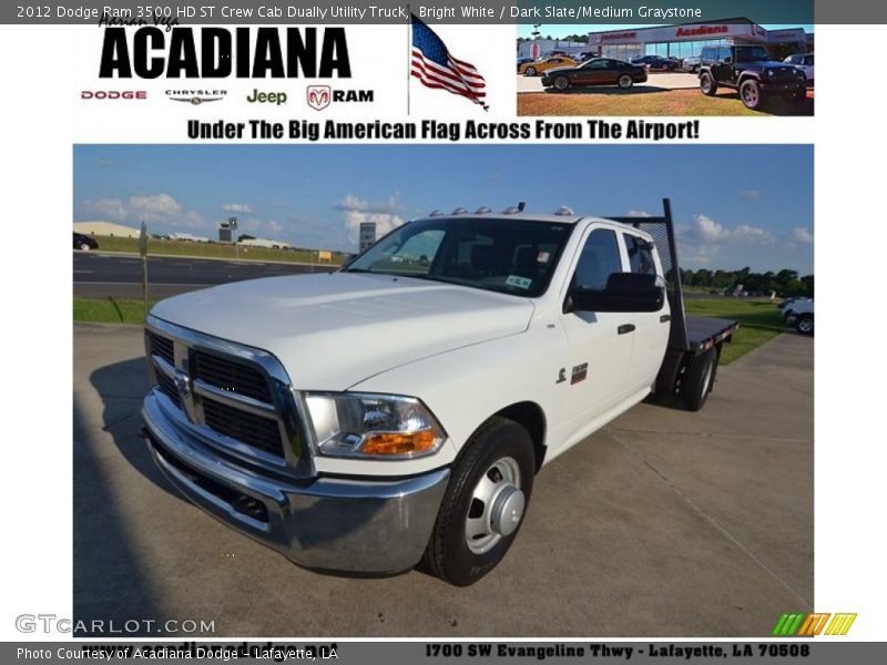 Bright White / Dark Slate/Medium Graystone 2012 Dodge Ram 3500 HD ST Crew Cab Dually Utility Truck