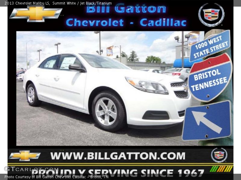 Summit White / Jet Black/Titanium 2013 Chevrolet Malibu LS