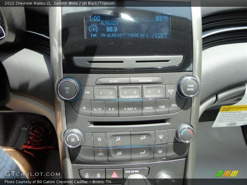 Summit White / Jet Black/Titanium 2013 Chevrolet Malibu LS