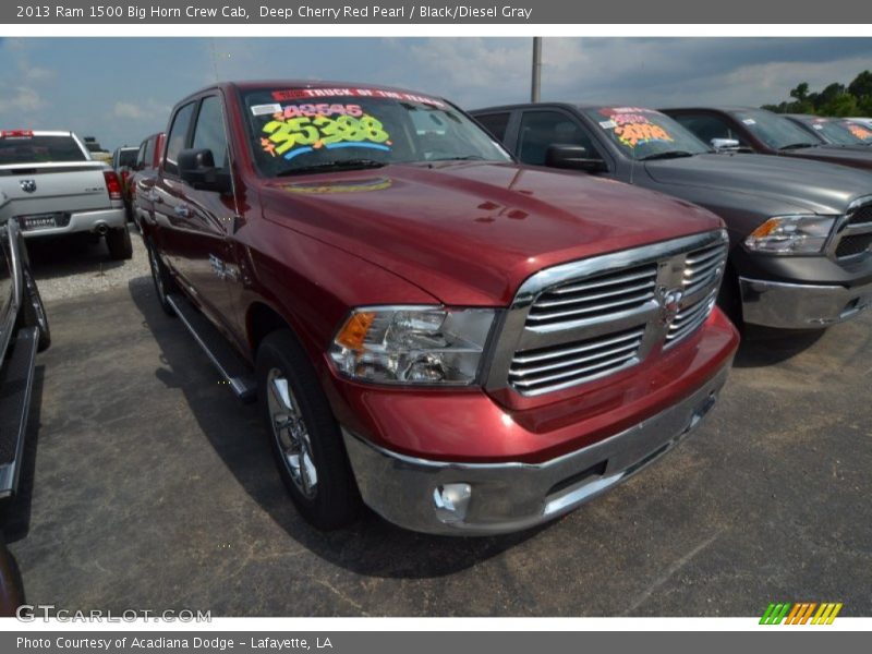 Deep Cherry Red Pearl / Black/Diesel Gray 2013 Ram 1500 Big Horn Crew Cab