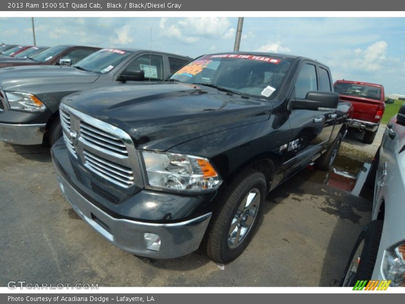 Black / Black/Diesel Gray 2013 Ram 1500 SLT Quad Cab