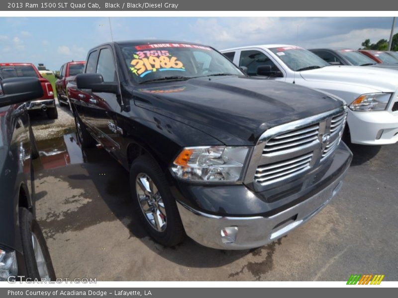 Black / Black/Diesel Gray 2013 Ram 1500 SLT Quad Cab