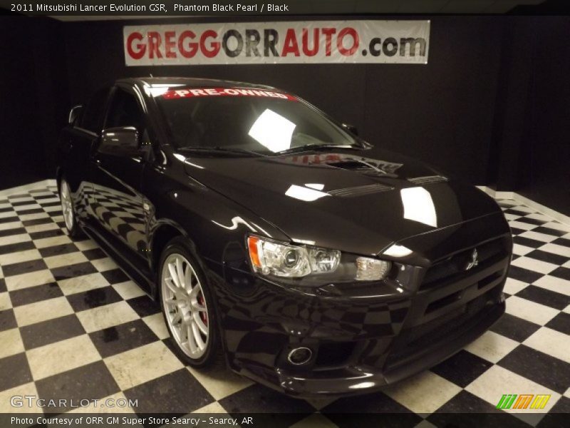 Phantom Black Pearl / Black 2011 Mitsubishi Lancer Evolution GSR