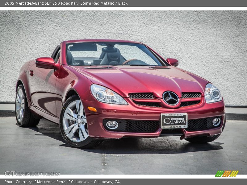 Storm Red Metallic / Black 2009 Mercedes-Benz SLK 350 Roadster