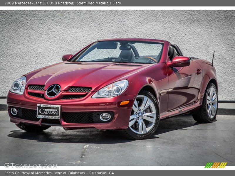 Storm Red Metallic / Black 2009 Mercedes-Benz SLK 350 Roadster