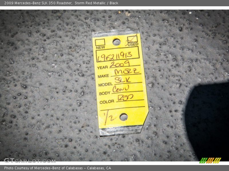 Storm Red Metallic / Black 2009 Mercedes-Benz SLK 350 Roadster