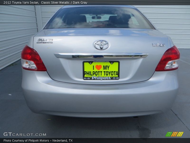 Classic Silver Metallic / Dark Gray 2012 Toyota Yaris Sedan