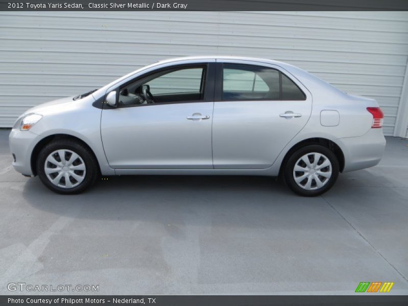 Classic Silver Metallic / Dark Gray 2012 Toyota Yaris Sedan