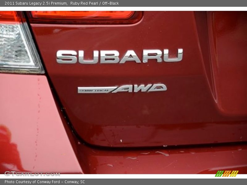 Ruby Red Pearl / Off-Black 2011 Subaru Legacy 2.5i Premium