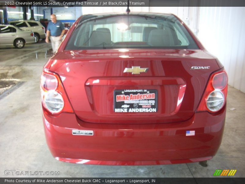 Crystal Red Tintcoat / Jet Black/Dark Titanium 2012 Chevrolet Sonic LS Sedan