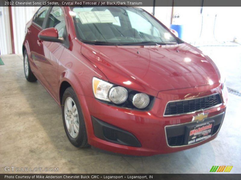 Crystal Red Tintcoat / Jet Black/Dark Titanium 2012 Chevrolet Sonic LS Sedan