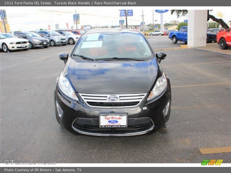 Tuxedo Black Metallic / Race Red/Charcoal Black 2012 Ford Fiesta SEL Sedan
