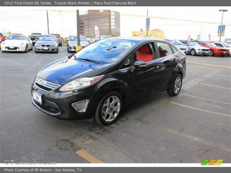 Tuxedo Black Metallic / Race Red/Charcoal Black 2012 Ford Fiesta SEL Sedan