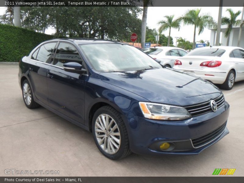 Tempest Blue Metallic / Titan Black 2011 Volkswagen Jetta SEL Sedan
