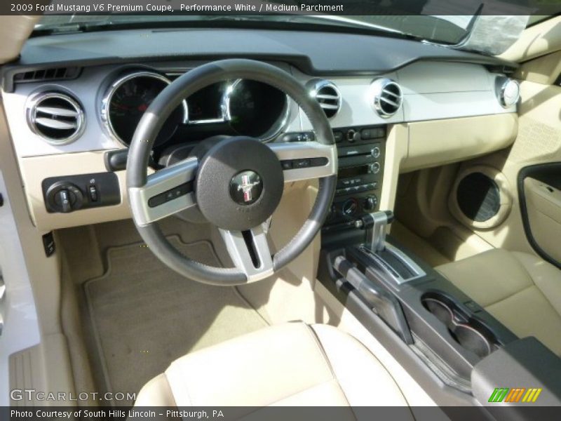 Performance White / Medium Parchment 2009 Ford Mustang V6 Premium Coupe