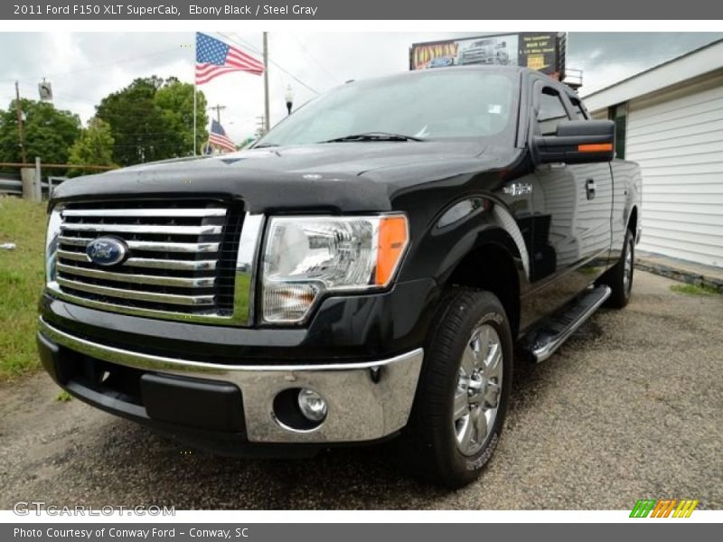 Ebony Black / Steel Gray 2011 Ford F150 XLT SuperCab