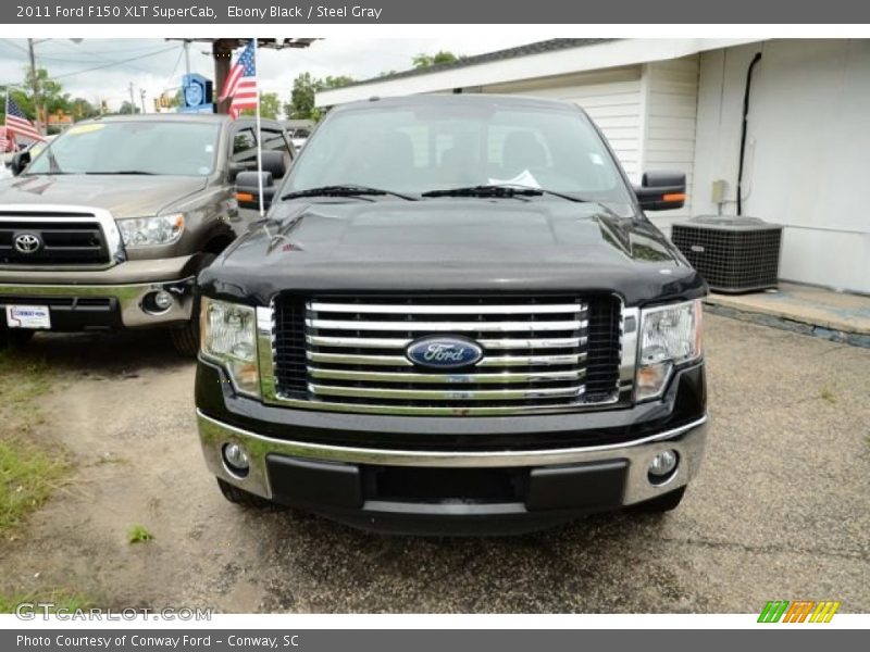 Ebony Black / Steel Gray 2011 Ford F150 XLT SuperCab