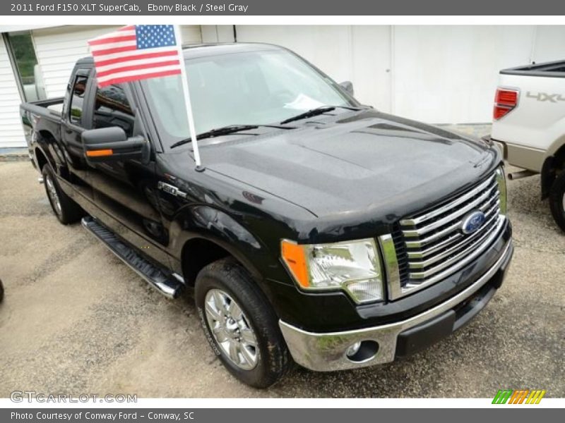 Ebony Black / Steel Gray 2011 Ford F150 XLT SuperCab