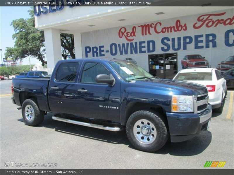 Dark Blue Metallic / Dark Titanium Gray 2007 Chevrolet Silverado 1500 LS Crew Cab