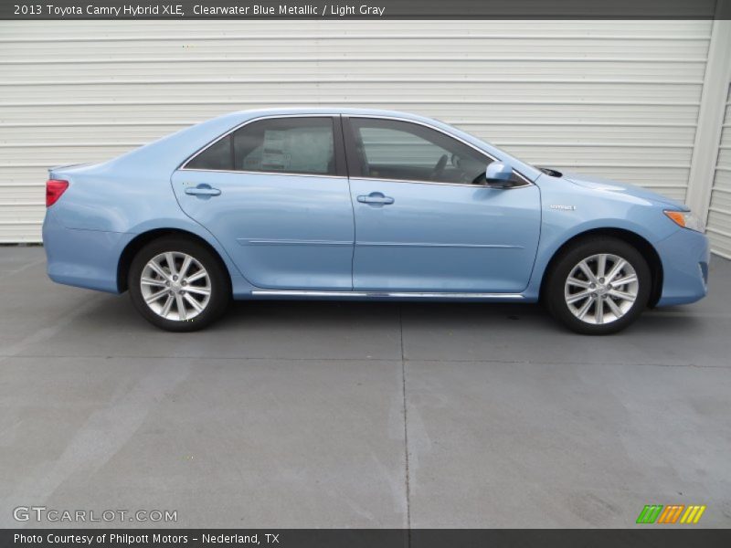 Clearwater Blue Metallic / Light Gray 2013 Toyota Camry Hybrid XLE