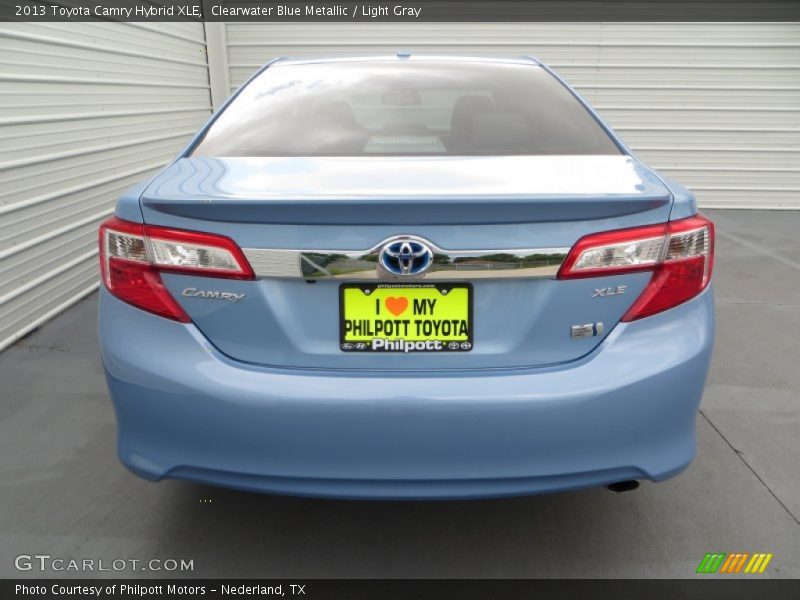Clearwater Blue Metallic / Light Gray 2013 Toyota Camry Hybrid XLE