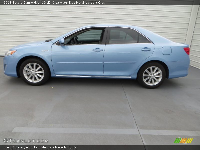 Clearwater Blue Metallic / Light Gray 2013 Toyota Camry Hybrid XLE