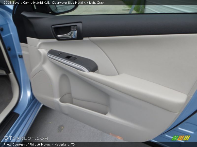 Clearwater Blue Metallic / Light Gray 2013 Toyota Camry Hybrid XLE