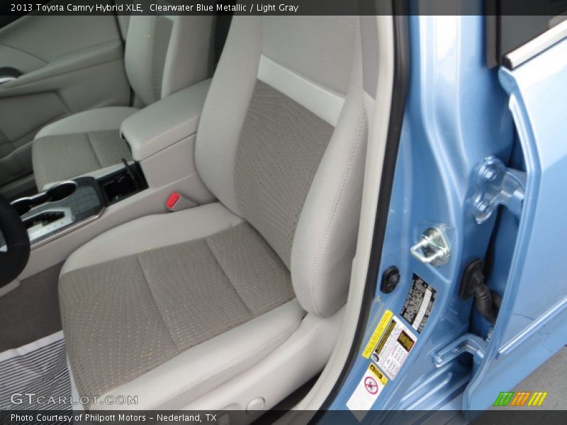Clearwater Blue Metallic / Light Gray 2013 Toyota Camry Hybrid XLE