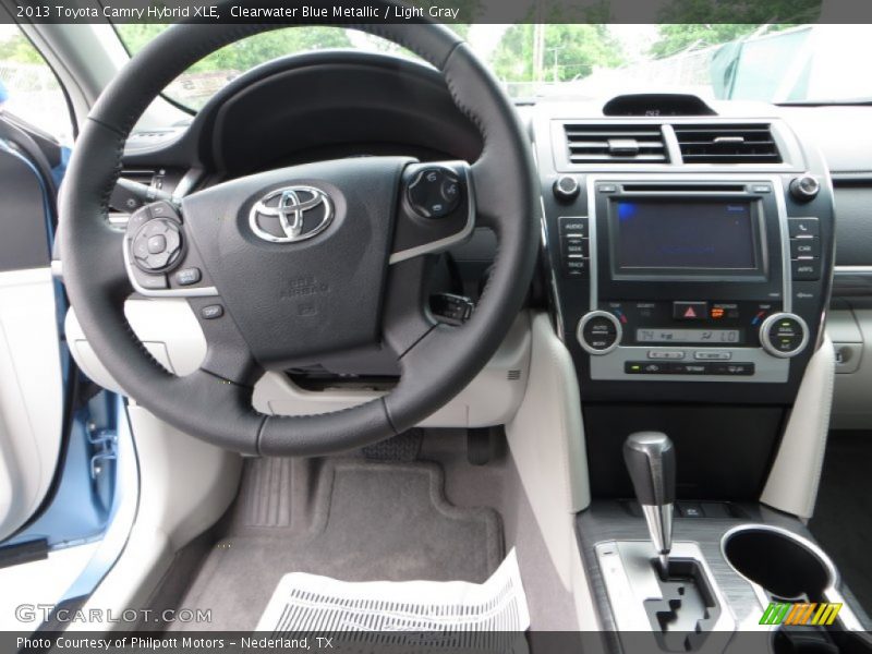 Clearwater Blue Metallic / Light Gray 2013 Toyota Camry Hybrid XLE