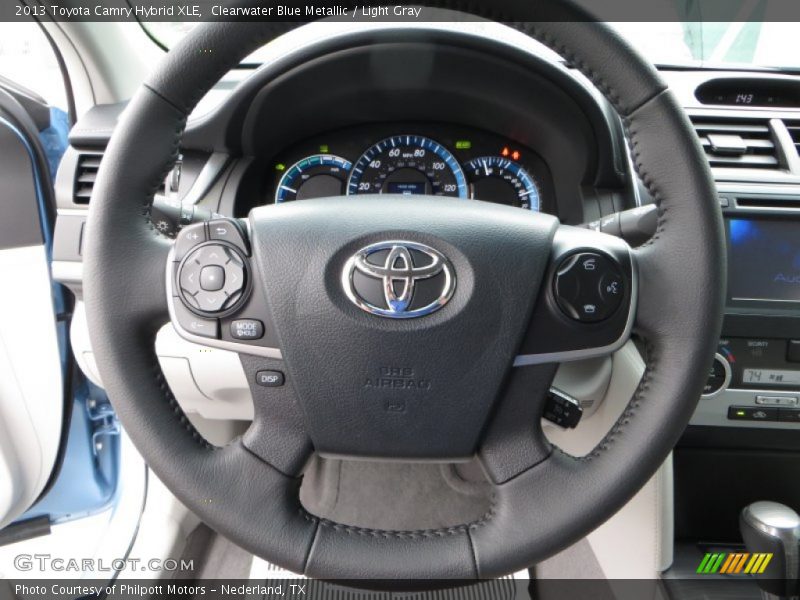 Clearwater Blue Metallic / Light Gray 2013 Toyota Camry Hybrid XLE