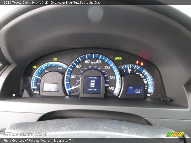Clearwater Blue Metallic / Light Gray 2013 Toyota Camry Hybrid XLE