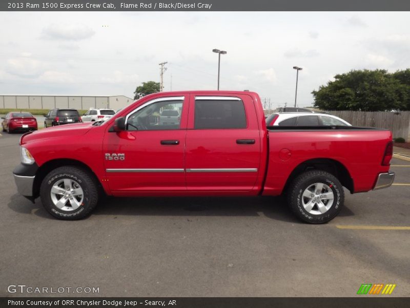 Flame Red / Black/Diesel Gray 2013 Ram 1500 Express Crew Cab