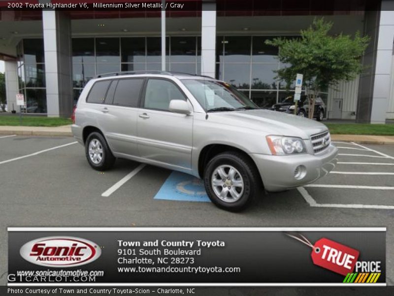 Millennium Silver Metallic / Gray 2002 Toyota Highlander V6