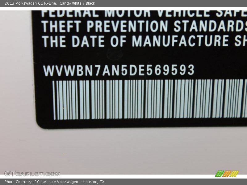 Candy White / Black 2013 Volkswagen CC R-Line