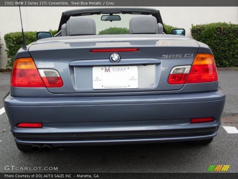 Steel Blue Metallic / Grey 2002 BMW 3 Series 325i Convertible