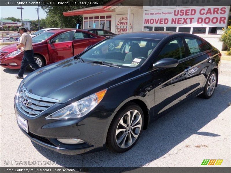 Pacific Blue Pearl / Gray 2013 Hyundai Sonata SE 2.0T