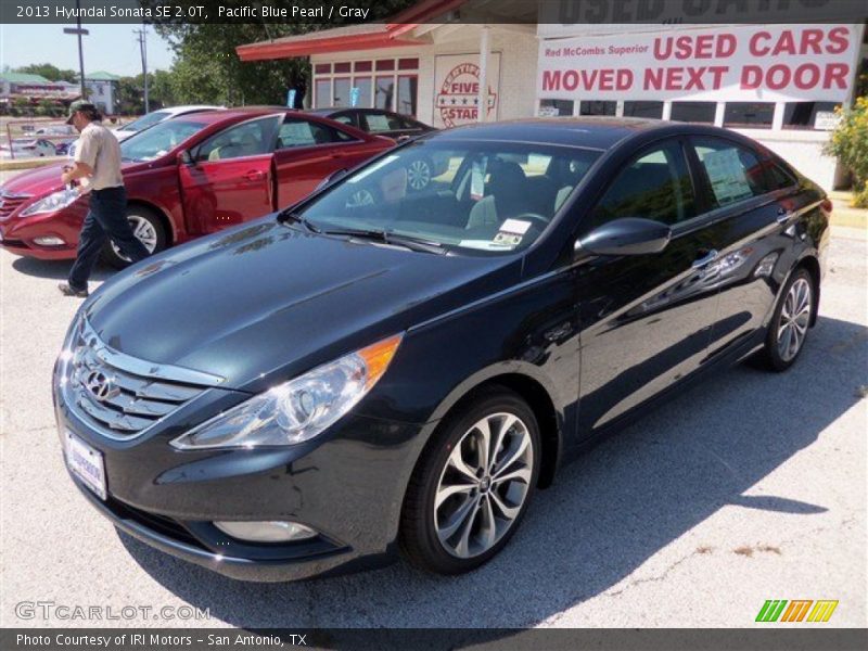 Pacific Blue Pearl / Gray 2013 Hyundai Sonata SE 2.0T