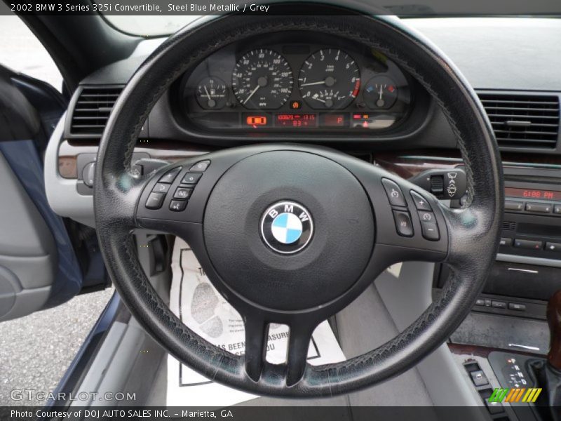 Steel Blue Metallic / Grey 2002 BMW 3 Series 325i Convertible