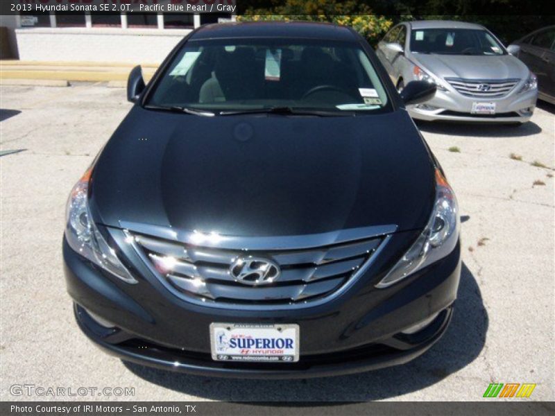 Pacific Blue Pearl / Gray 2013 Hyundai Sonata SE 2.0T
