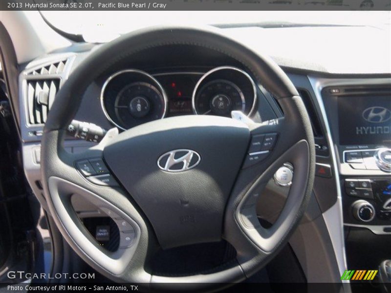 Pacific Blue Pearl / Gray 2013 Hyundai Sonata SE 2.0T