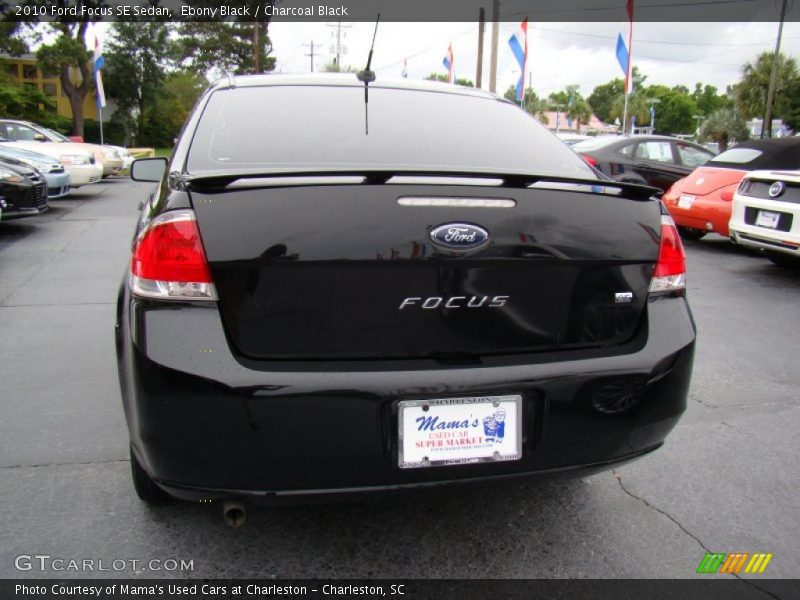 Ebony Black / Charcoal Black 2010 Ford Focus SE Sedan